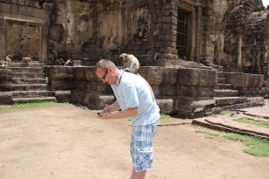 In Lop Buri in Thailand springen Dir die Affen auf den Rücken