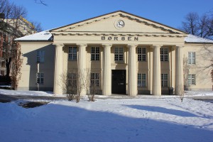 Börse Oslo in Norwegen im Winter - Wertpapierbörse mit Sitz in der norwegischen Hauptstadt Oslo