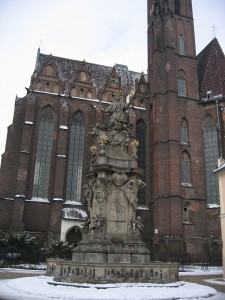 Breslauer Dom und Madonnastatue