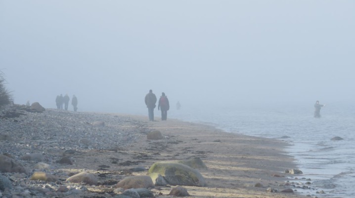 Dänisch-Nienhof Ostseestrand Nebel