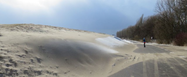 Falckensteiner Strand Sandverwehungen Sturm Irenäus Mitte März 2018
