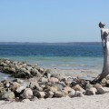 Meerjungfrau Eckernförde am Strand der Eckernförder Bucht