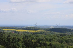 Blick vom Fernsehturm am Bungsberg: Windräder in Ostholstein