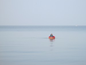 Im Schlauchboot auf der Ostsee