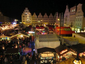 Rostocker Weihnachtsmarkt von oben