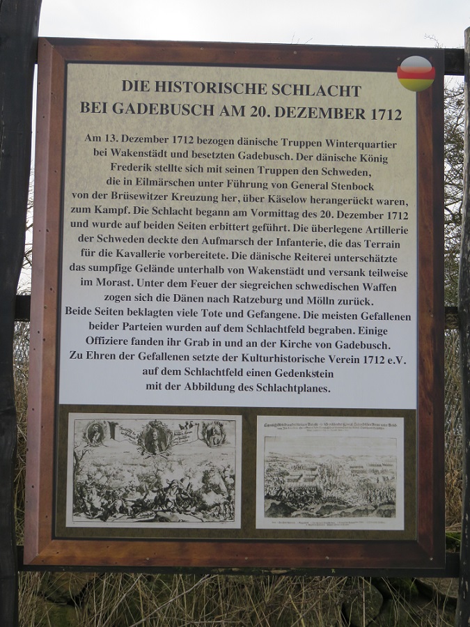 Informationstafel Schlacht bei Gadebusch 1712 in Mecklenburg-Vorpommern