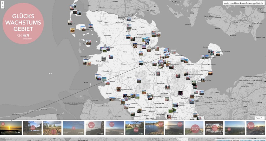 Screenshot "Das ist Glück" - interaktive Glückskarte von Schleswig-Holstein