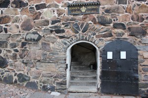 Eingang der ehemaligen Festungsanlage Skansen Kronan auf dem Risasberget in Göteborg, Schweden