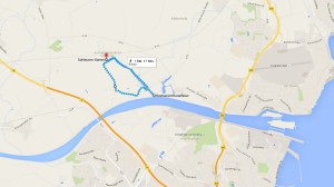 Karte für eine Wanderung am Alten Eiderkanal - Vom Restaurant Schleusen-Garten an der Rathmannsdorfer Schleuse zum Restaurant Kanalfeuer am Nord-Ostsee-Kanal und wieder zurück zur Rathmannsdorfer Schleuse
