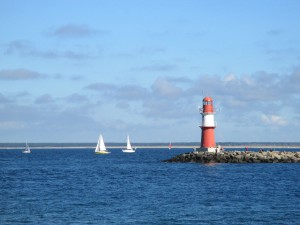 Warnemünde Leuchtfeuer an der Ostsee