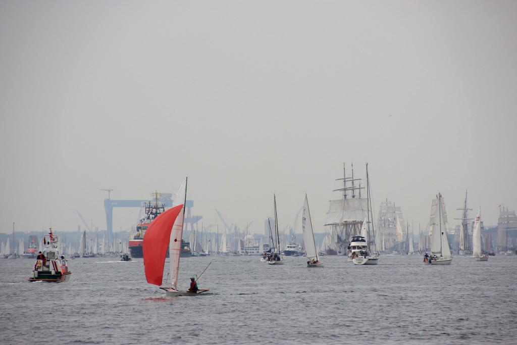 Segelschiffe auf der Kieler Förde, Windjammerparade 2014 zur Kieler Woche am 28. Juni 2014 Höhe Falkensteiner Strand