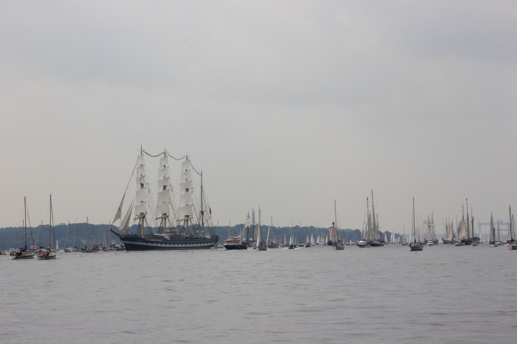 Segelschiffe auf der Kieler Förde, Windjammerparade 2014 zur Kieler Woche am 28. Juni 2014 Höhe Falkensteiner Strand